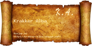 Krakker Alba névjegykártya